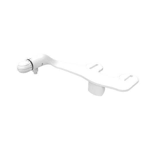 Dual Nozzles Bidet Attachments with Self Cleanig Daisy White, Slim Size