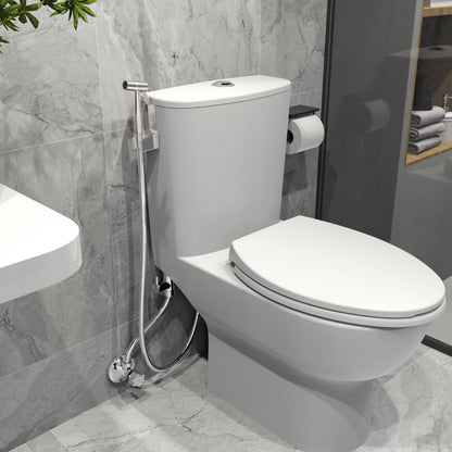 Silver Stainless Steel Handheld Bidet Sprayer Set for Personal Hygiene