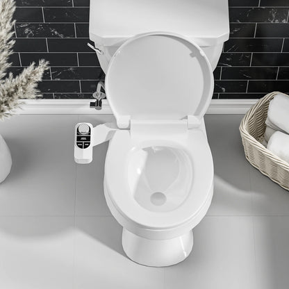 Fresh Water Toilet Bidet System – Dual Spray Nozzles with Angle Control, Self-Cleaning Jet, Gentle Feminine Setting, and Adjustable Pressure Flow