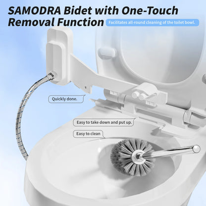 Fresh Water Toilet Bidet System – Dual Spray Nozzles with Angle Control, Self-Cleaning Jet, Gentle Feminine Setting, and Adjustable Pressure Flow