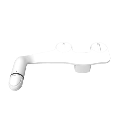 Dual Nozzles Bidet Attachments with Self Cleanig Daisy White, Slim Size