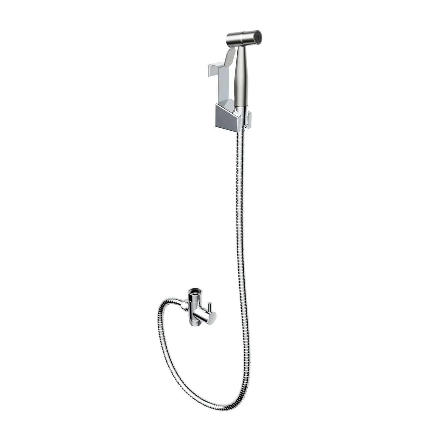 Silver Stainless Steel Handheld Bidet Sprayer Set for Personal Hygiene